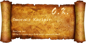 Omoracz Kazimir névjegykártya